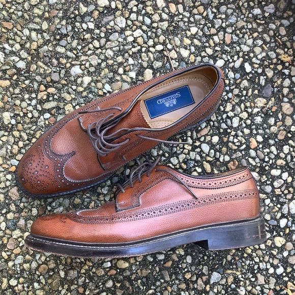 Mint Like New Vintage punched wing tip oxfords 8.5 - Picture 1 of 6